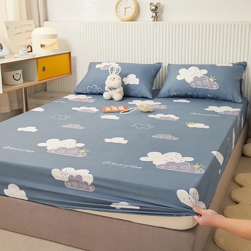 Bluejw Sunny Textile Skincare Cotton Fitted Sheets for Beds Waterproof Fitted Sheet - Image 1